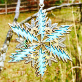GD Bolt Snowflake Ornament - Blue Translucent