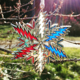GD Bolt Snowflake Ornament ships early December - Red, White and Blue Translucent