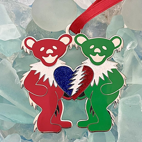 They Love Each Other Bears Ornament Green Red
